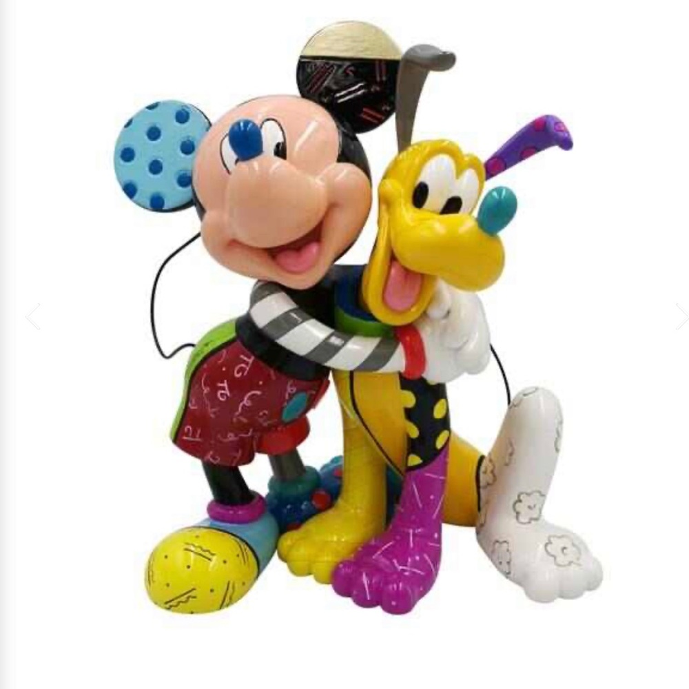 Mickey & Pluto 8" Figurine Disney Romero Britto